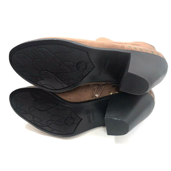 Sam & Libby Womens LARA Ankle Bootie Distressed Cognac Zip Boot Studs Sz 9.5 NEW - Picture 4 of 6